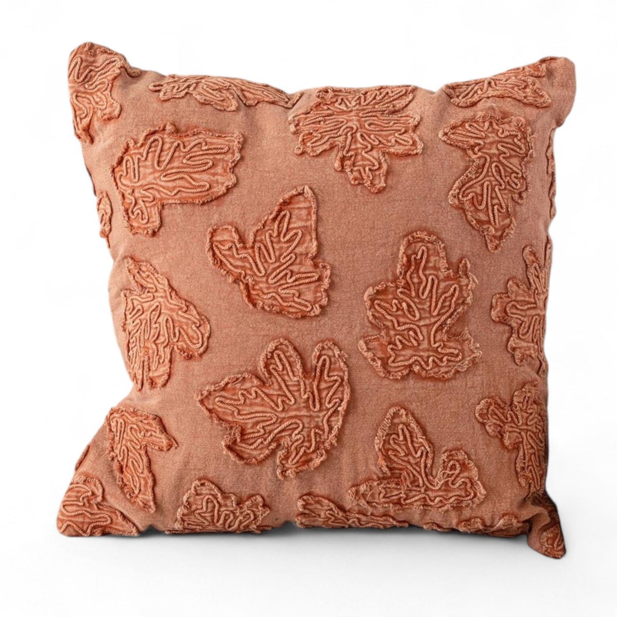Fall Leaf Orange Stonewashed Throw Pillow