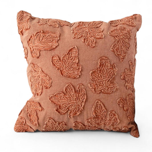 Fall Leaf Orange Stonewashed Throw Pillow