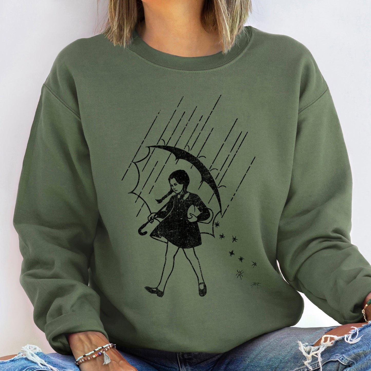 Wednesday Salty Halloween Vintage Cozy Classic Nightfall Edition Premium Sweatshirt